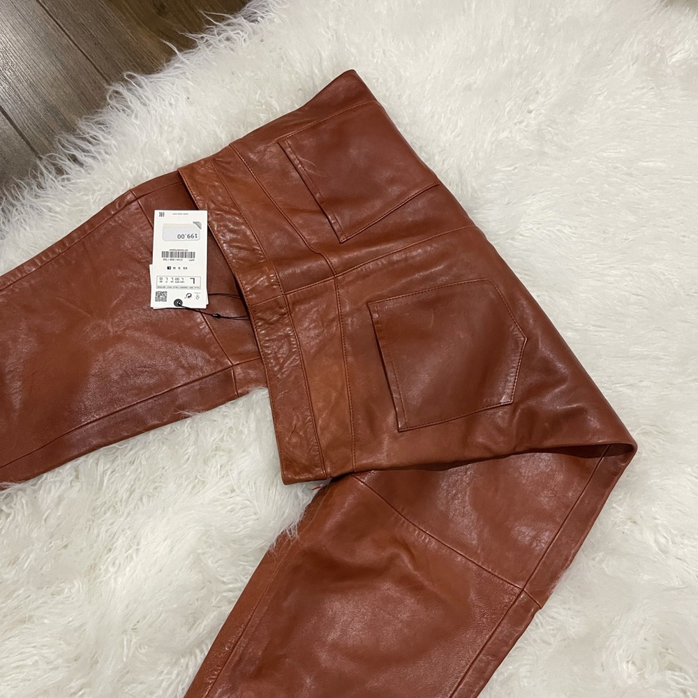 Zara 100% leather cropped pants - Picture 6 of 7